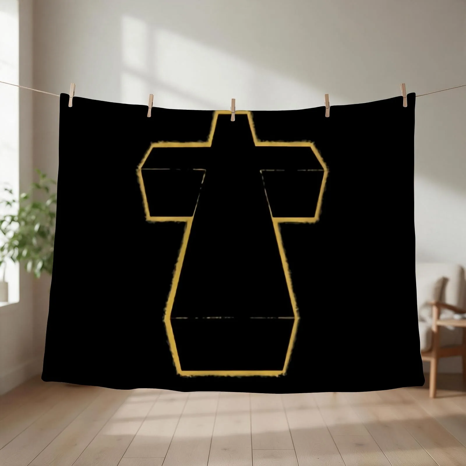 Justice Band Cross Logo Throw Blanket couch cozy soft plush fuzzy picnic outdoor blanket