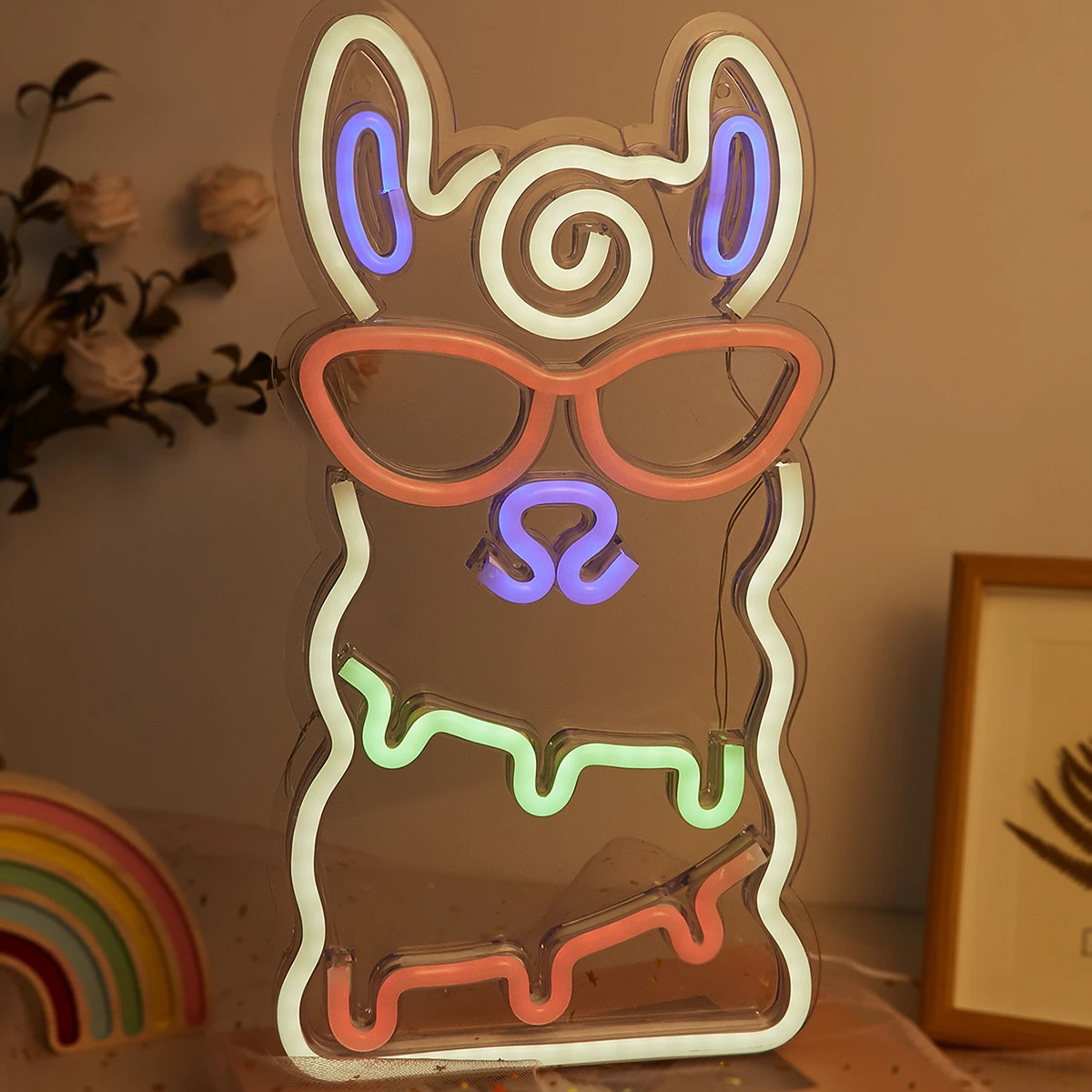 Chi-buy LED Neon Alpaca USB Powered Neon Signs Decor Lamp Signs Birthday Gift Wall Art For Bedroom Room Bar Shop