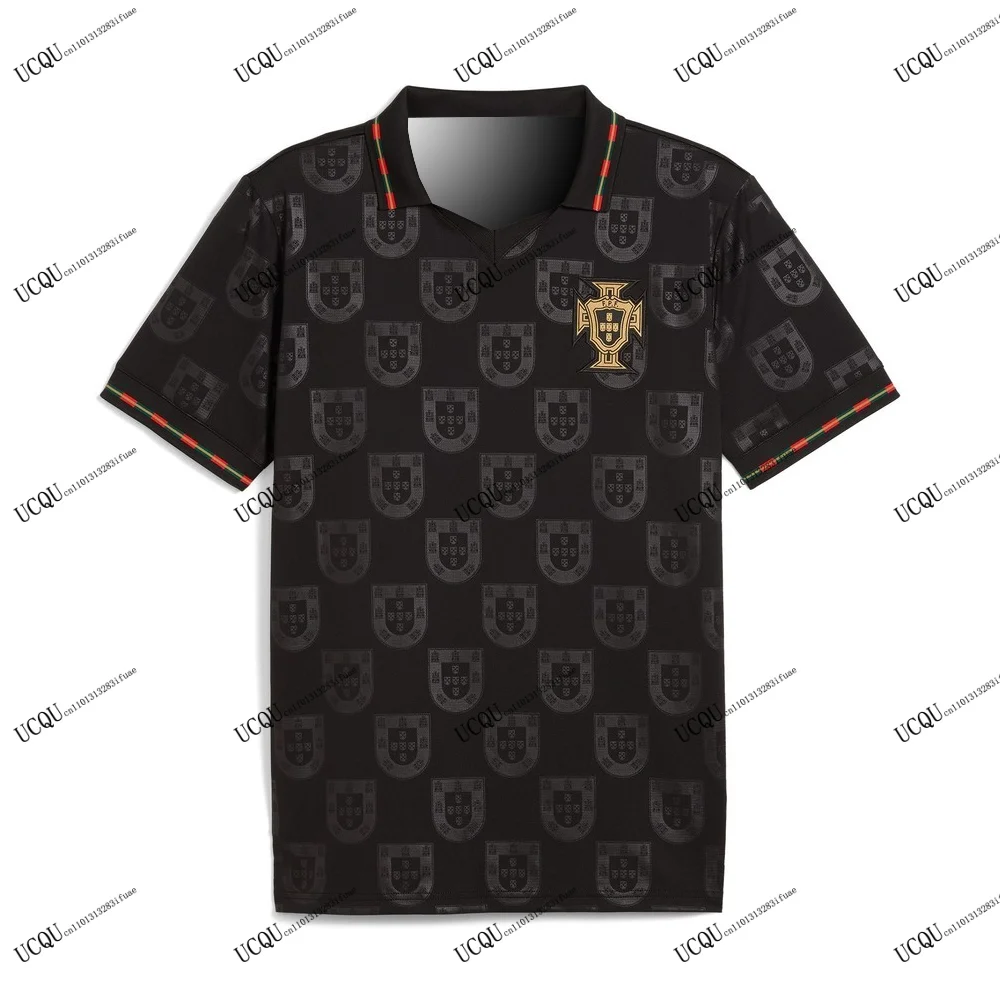 الذهب الأسود لاعب البرتغال 25/26 الصرح Especial Para Hombre لكرة القدم جيرسي ثلاثية الأبعاد مطبوعة عادية بولو تي شيرت المنزل الكبار الاطفال #1