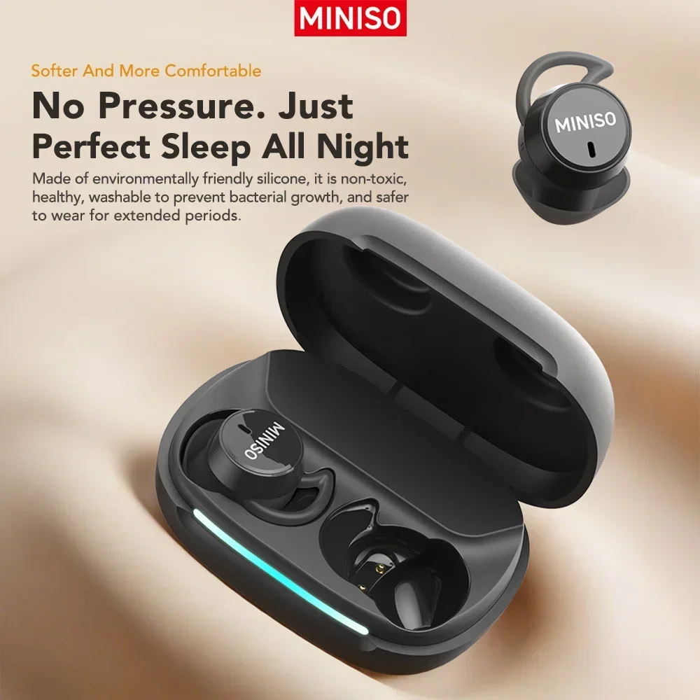 Наушники MINISO MS217 для сна, Bluetooth-гарнитура, беспроводные внутриканальные наушники с AI-переводом, удобные для сна