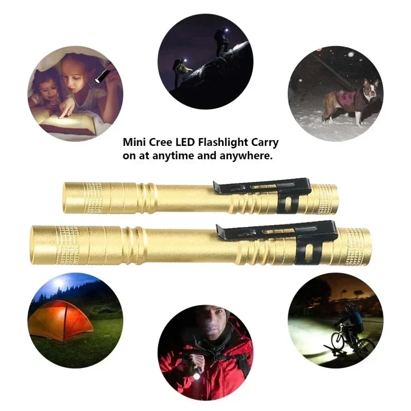 Imagem -03 - Portátil Mini Led Pen Lanterna com Clip Ultra Bolso Torch Handheld Torch Aaa Bateria Acampamento ao ar Livre Lâmpada de Emergência