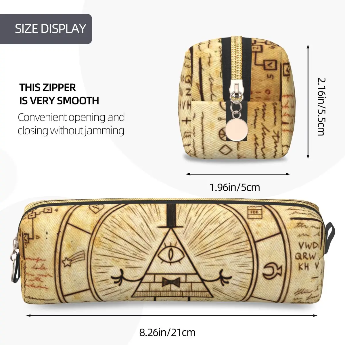 Cartoon Gravity Falls Pencil Cases Fun Pen Box Bags for Student Big Capacity Office Zipper Pencilcases