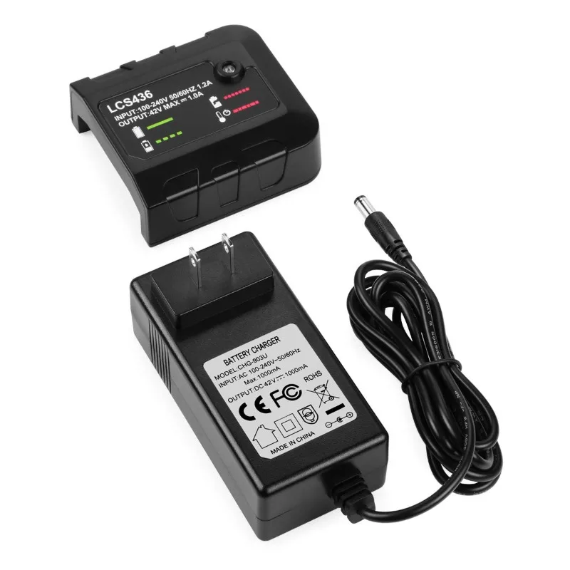 Portable Lithium Battery Charger Wireless Power Tool Battery Charger Fast Charging for Black&Decker 36V/40V Lithium Batteries