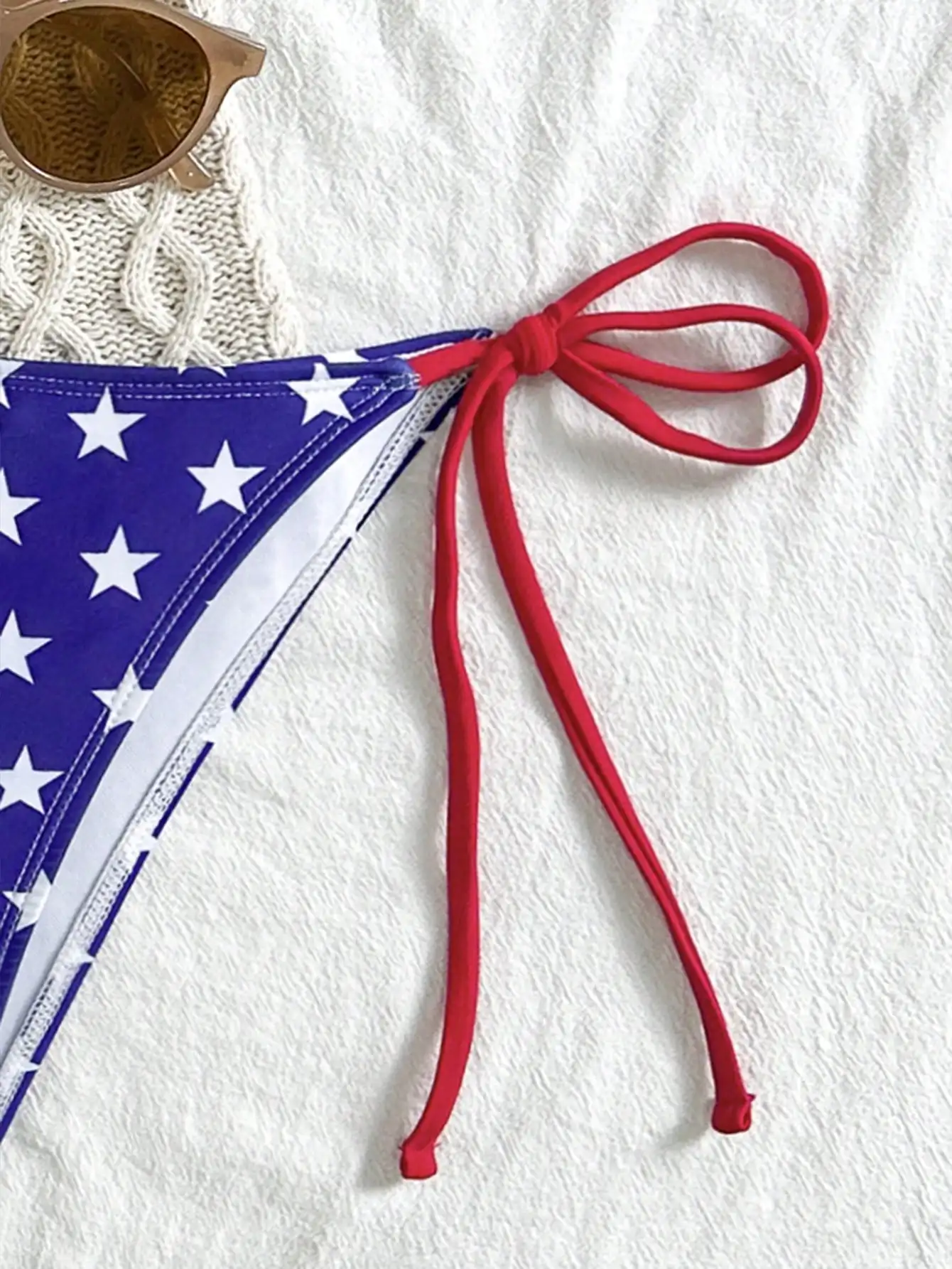 

Комплект бикини с принтом флага США для пляжного отдыха, лето 2025