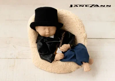 

Jane Z Ann Handsome rock suit leather jacket +harem pants +Tshirt clothes newborn photography props baby photo studio outfits