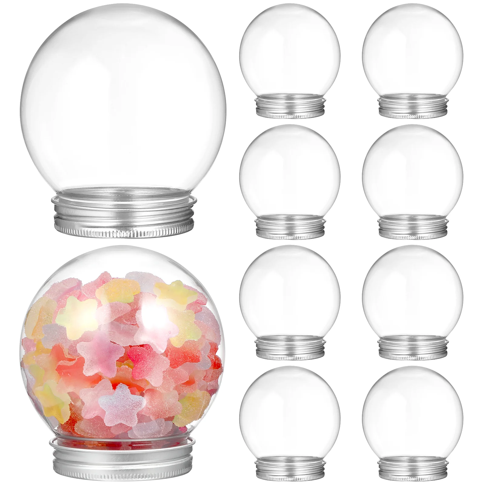 Christmas Transparent Snowball Bottle Plant Water Bulb Favor Boxes Container Small Candy Jars with Lid