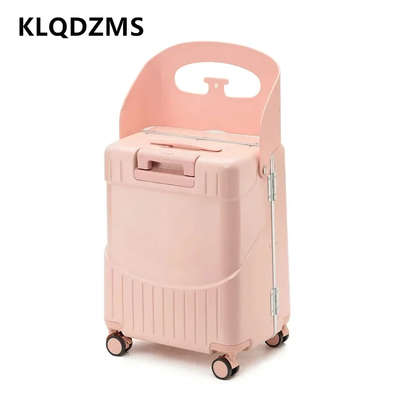 KLQDZMS Children\'s Luggage ABS + PC Boarding Box 20 Inches Large-capacity Multi-function Trolley Case Universal Wheel Suitcase