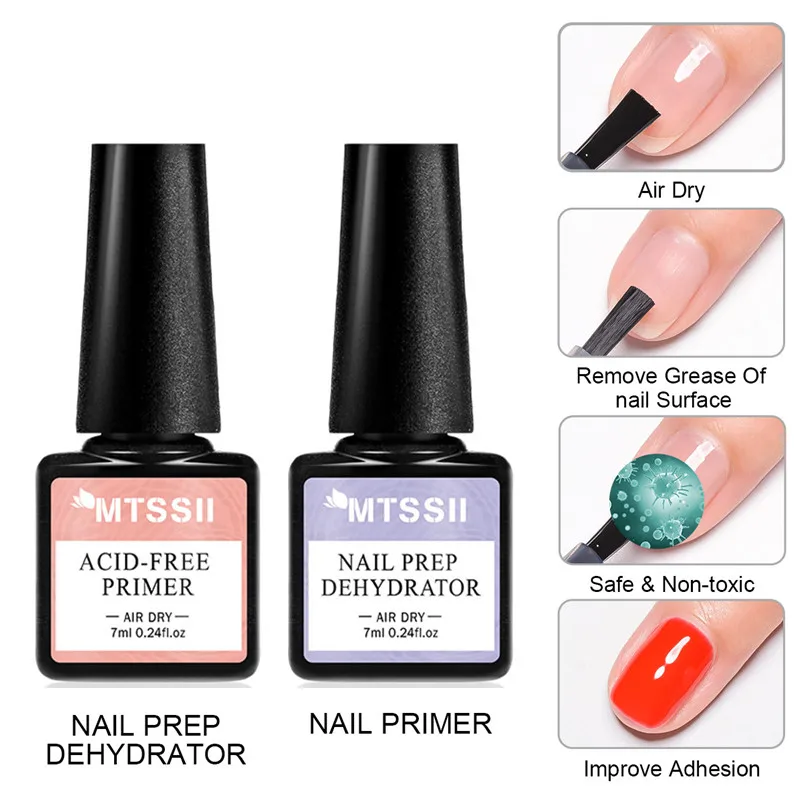 Set di disidratatori per la preparazione delle unghie con primer acrilico senza acido con base in gel e top coat Soak Off Kit per manicure per smalto gel UV LED per unghie