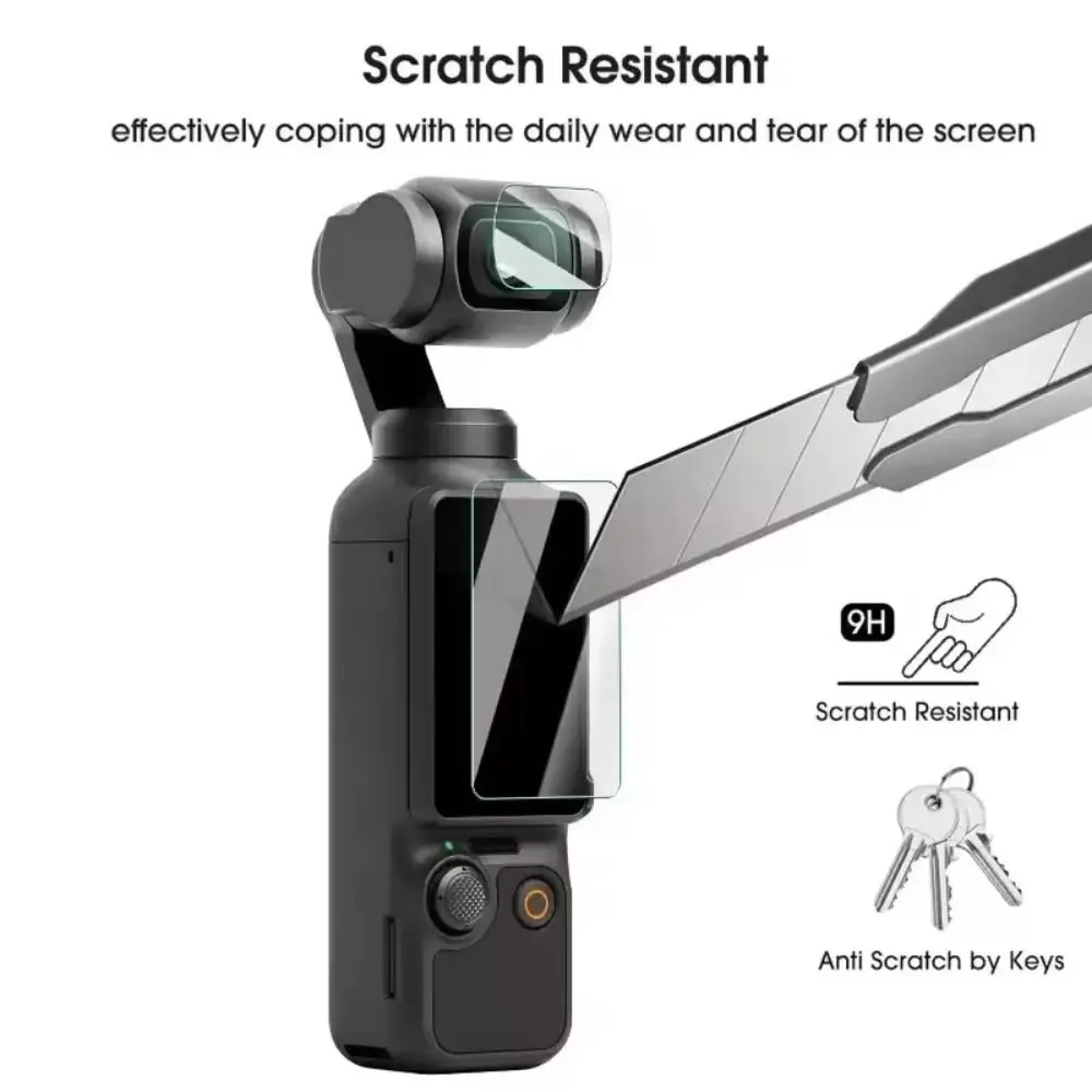 Tempered Glass Screen Protector Explosion Proof HD Lens Films Action Camera Accessories Protective Films for DJI Osmo Pocket 4 3