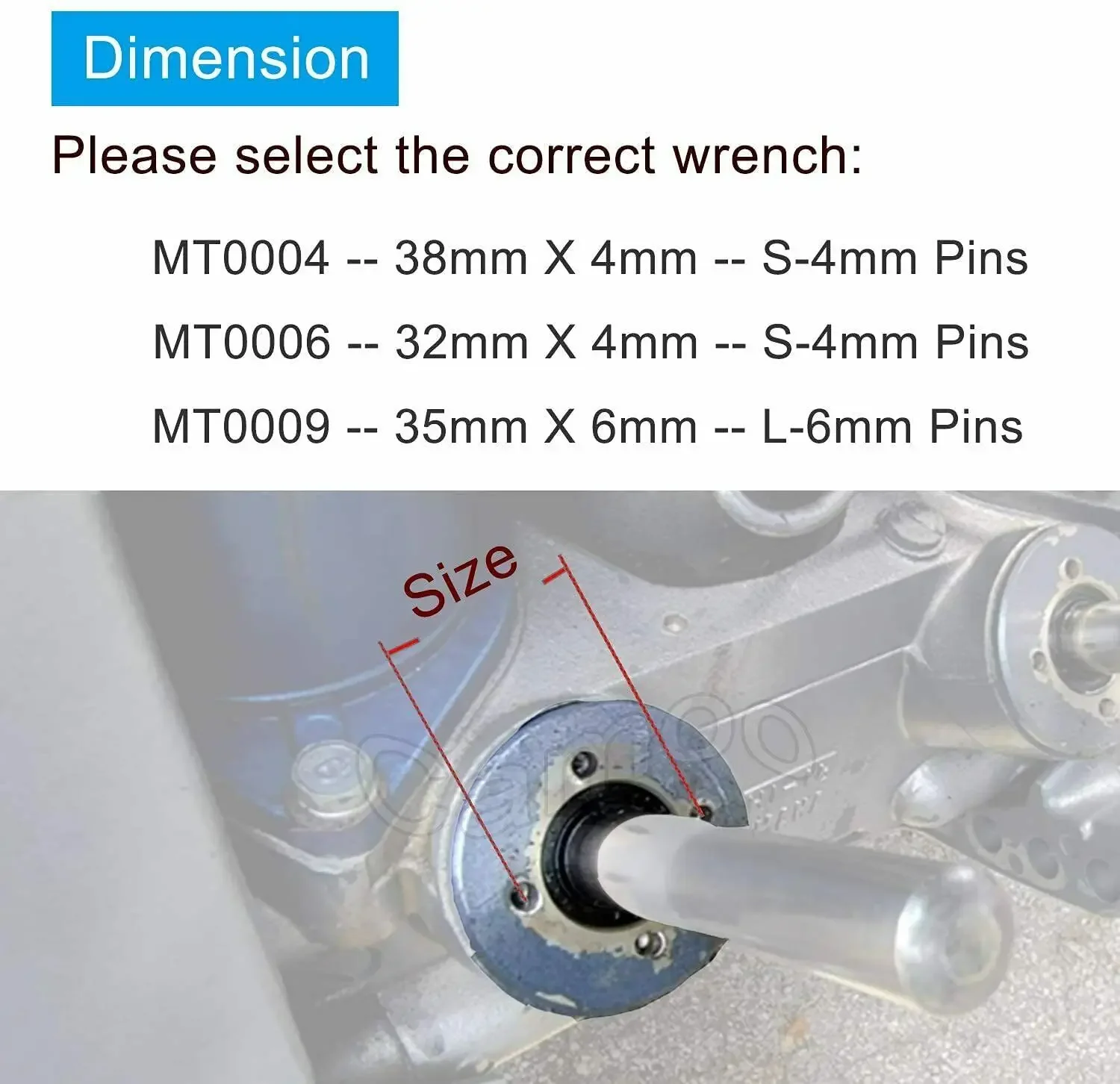 Chuang Qian Tilt Pin Wrench MT0004-38mm x 4mm Remove Hydraulic Cylinders Trim/Tilt Caps fit for Seastar, Four Stroke Yamaha V6