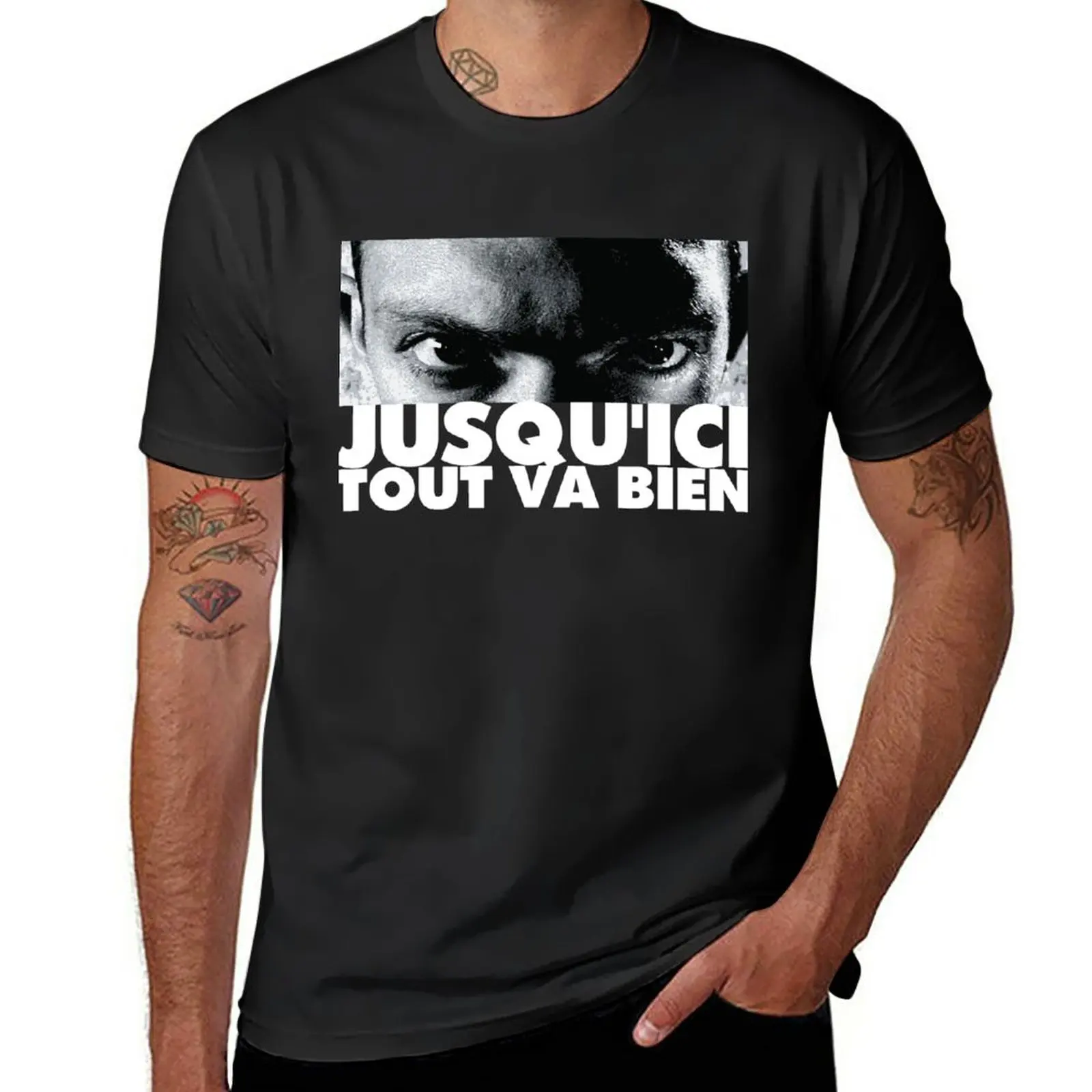 

New jusqu'ici tout va bien La Haine Tribute T-Shirt Tee shirt tees Aesthetic clothing Men's t shirts