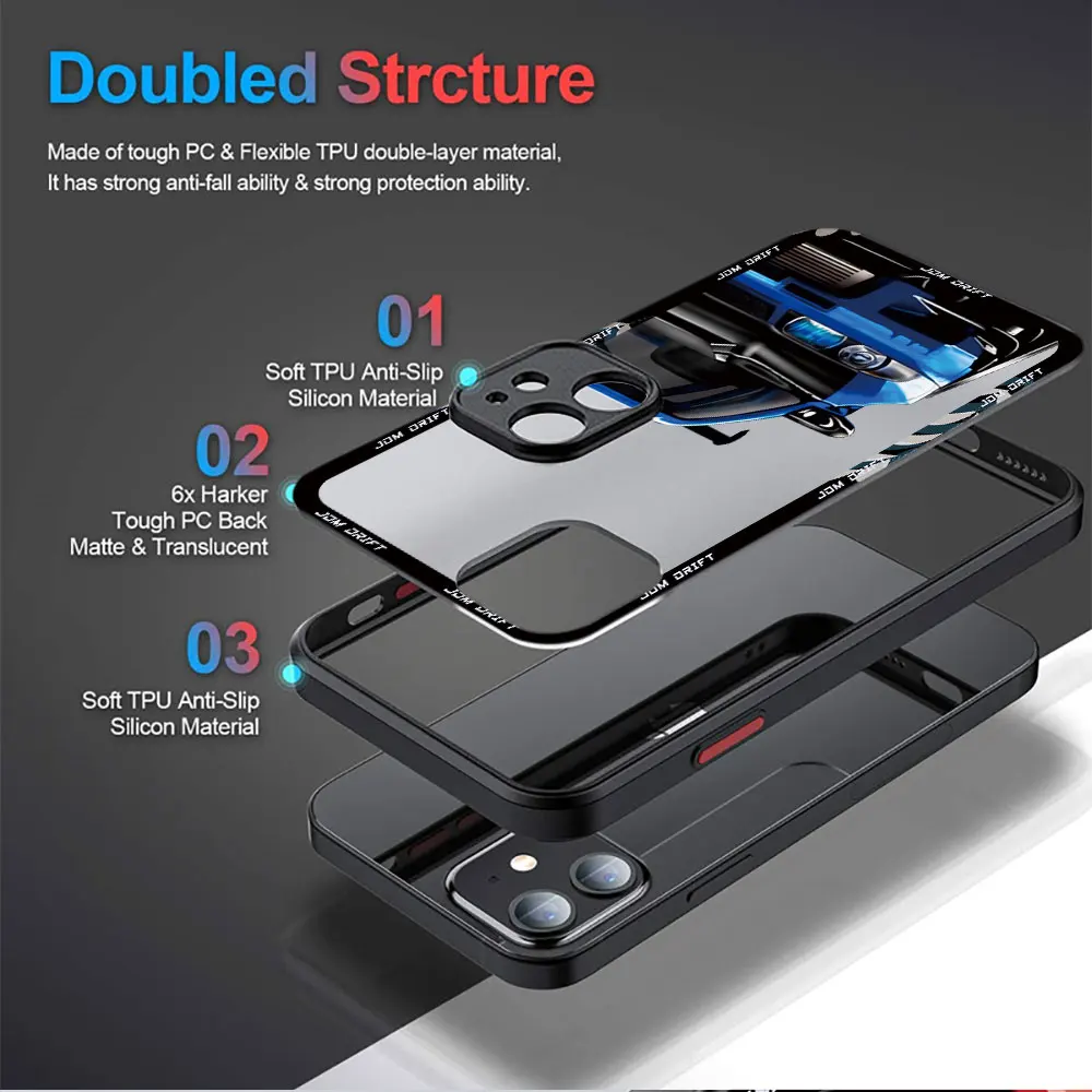 Cool Car Phone Case for iPhone 15ProMax 13 Mini 12 Pro 16 11 Pro SE XS Max 8 7 XR 14 Plus Soft Cover Luxury