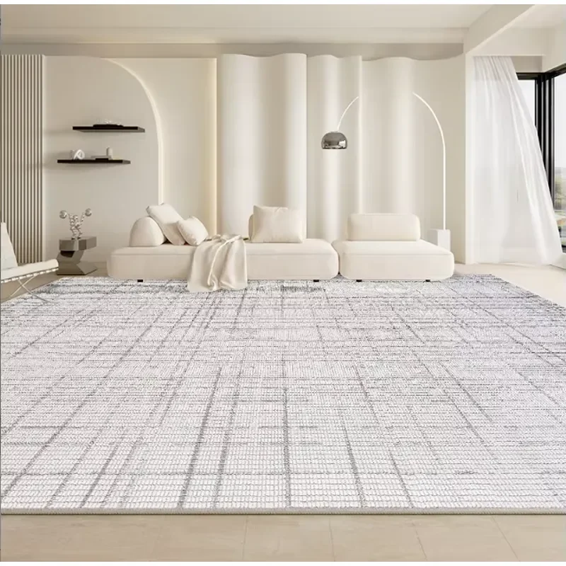 Simple Modern Geometric Pattern 200*290cm (6.6*9.5ft) Non-Slip Wear-Resistant Square Large Area Full Coverage Living Room