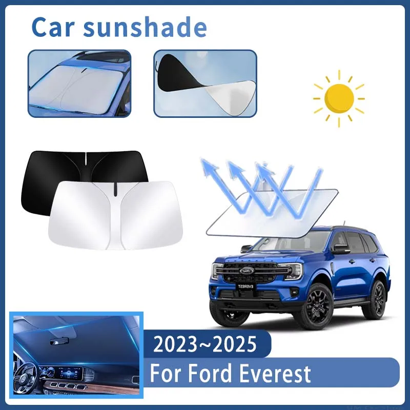 

Складной автомобильный солнцезащитный козырек для Ford Everest 2023 2024 2025, солнцезащитный козырек на лобовое стекло, теплоизоляция, летнее охлаждение, автоаксессуары