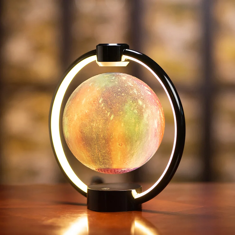 Levitating Bluetooth Speaker with Moon Lamp, Unique Birthday Gift for Her or Him, Decorative Night Light for Office or Home