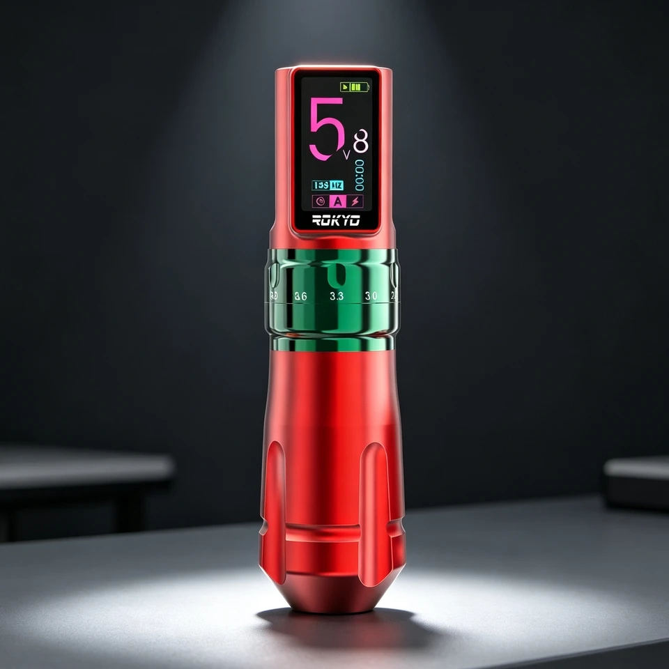 Máquina de tatuaje inalámbrica con trazo ajustable 2.4-4.2mm, batería recargable 2000mAh para suministros profesionales PMU