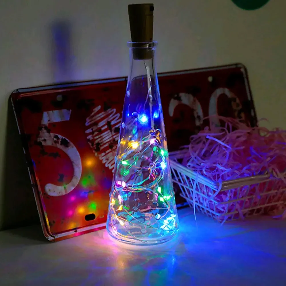 2Meter LED Wine Bottle Cork String Lights Holiday Decoration Garland Wine Bottle Fairy Light Christmas Copper Wire String Lights