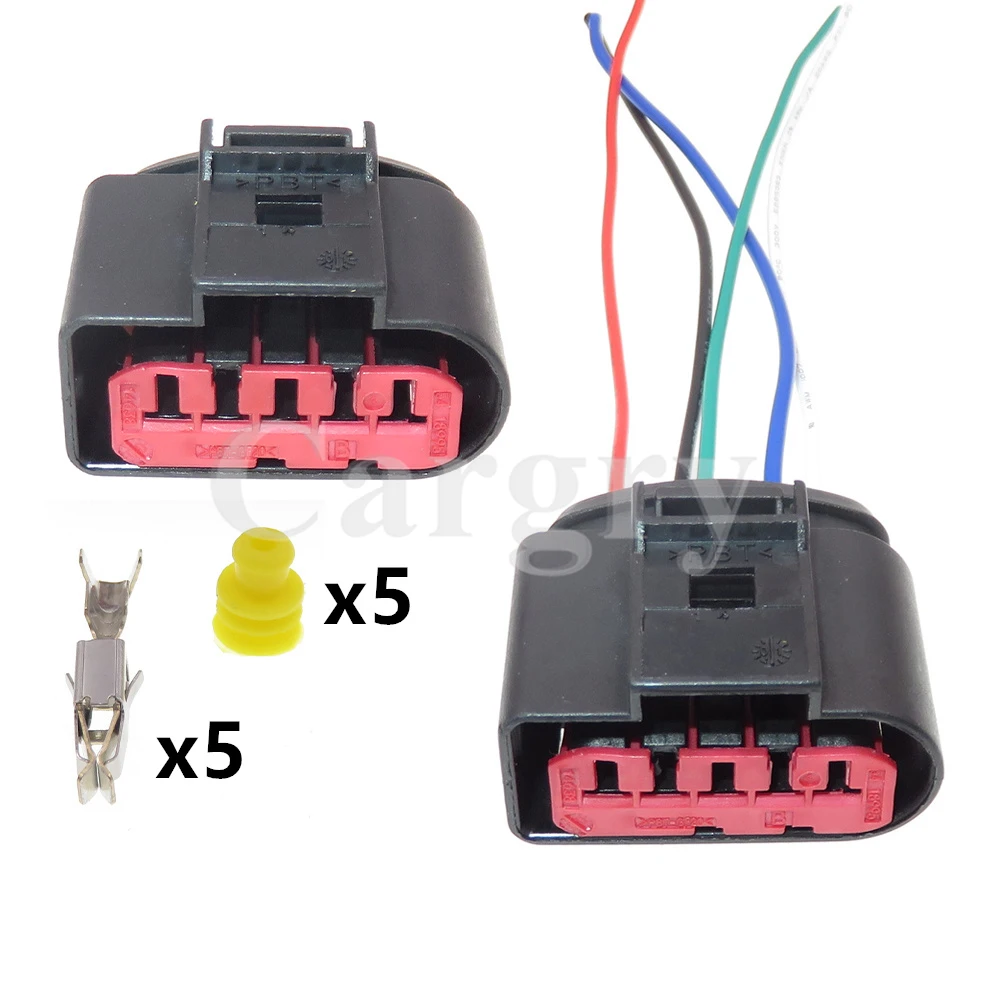 1 Set 5P Car Waterproof Socket AC Assembly 1J0 973 775A MAF Auto Mass Air Flow Wire Connector For VW Audi 1J0973775A