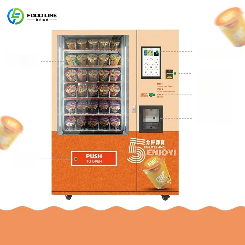 Customized Vending Machine for Instant Noodles 24-Hour Automatic Water Heating Buy and Soak Features Vending Machine