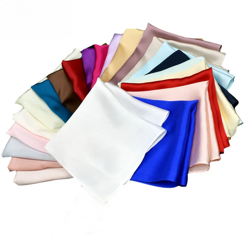 Natural 35cm Pure Silk Mans Pocket Square Handkerchief 100% Mulberry Silk Pocket Towel Hand Hanjin Sudaria