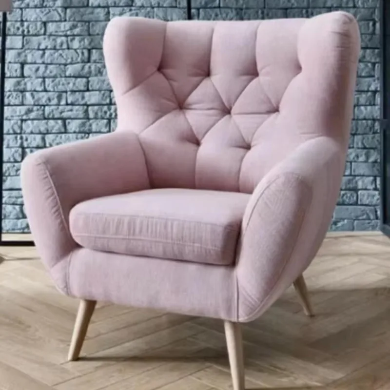 

More Design New Modern Hotel Home Furniture Balcony Leisure Fabric Velvet Lounge Chairs Living Room Sofa Chair