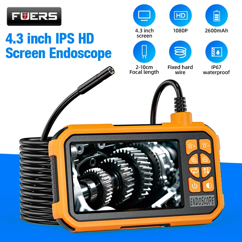 FUERS Single/Dual Lens Endoscope Camera with 4.3
