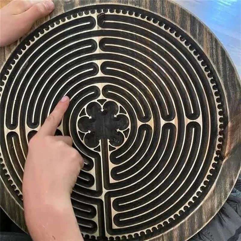 2 uds laberinto de dedo de meditación-relajación y descompresión laberinto de dedo de madera herramienta de laberinto de dedo-Y44A