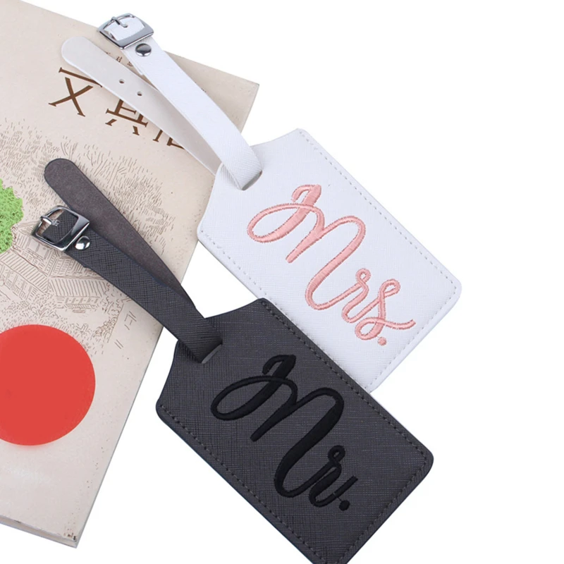 PU Leather Personalised Initials Luggage Tag Monogrammed Luggage Tag for Men and Women New Luggage Tag