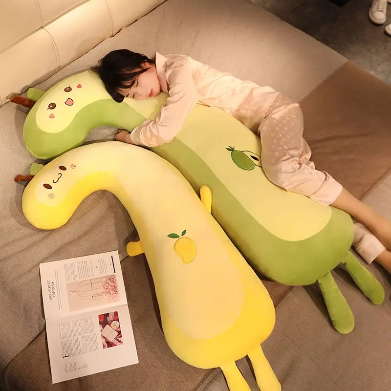 Cute Girls Avocado Sleep Side Sleeping Leg Clasping Long Plush Pillow Bedroom Cushion Large Plush Pillow Easy Cleaning