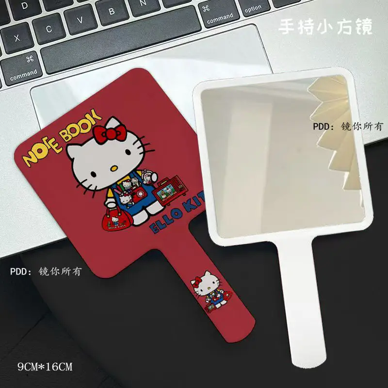 

Christmas Hello Kitty Handle Mirror Portable Makeup Mirror Handheld Student Version Dormitory Home Girl Mirror Girls for Gifts