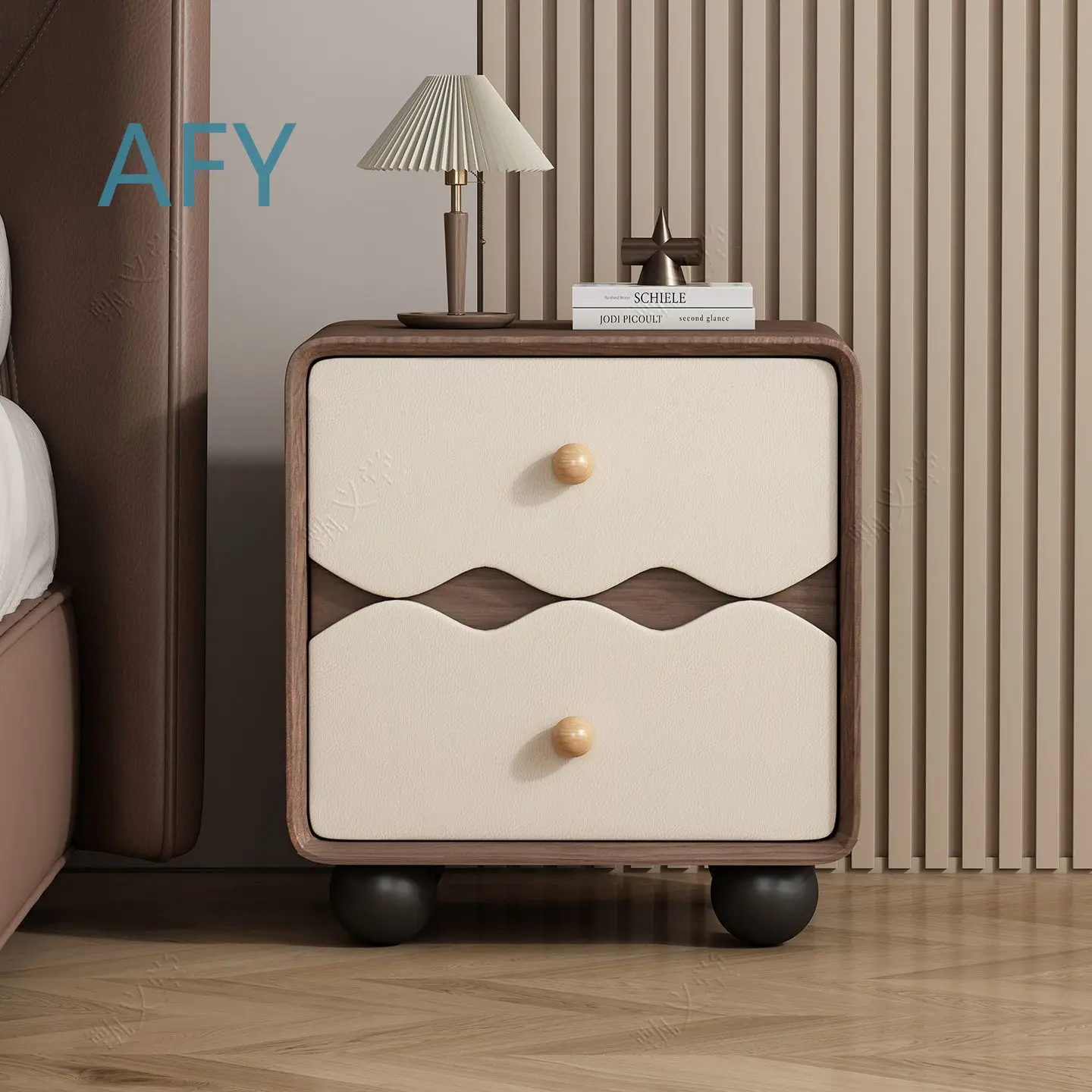 All Solid Wood Bedside Table for Small Apartment Modern Minimalist Bedroom Storage Cabinet for Italian Style Home Decor
