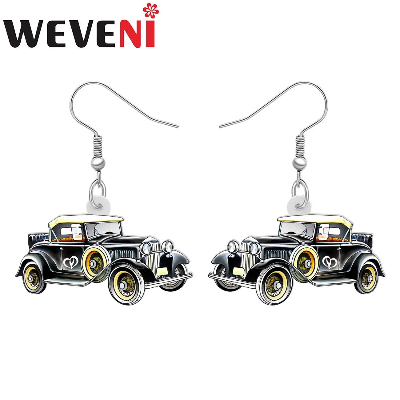 WEVENI Neuheit Acryl Retro Auto LKW Tropfen Baumeln Ohrringe Party Gefälligkeiten Für Frauen Mädchen Kinder Teen Charme Schmuck Trendige Geschenke