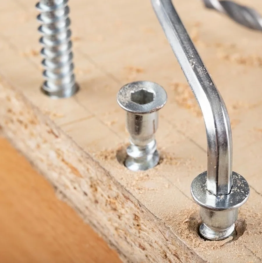 Confirmat Screws Hex Socket Drive For Furniture Cabinet Connecting Assembling