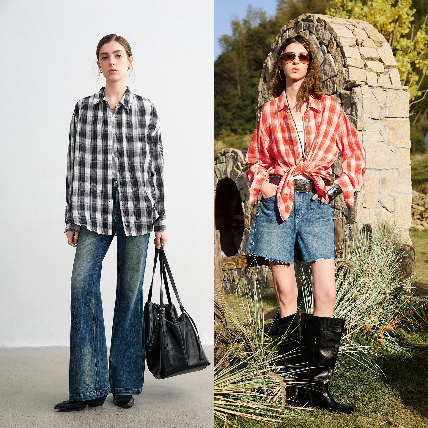 TOYOUTH Mulheres Camisas de Algodão 2026 Primavera Novo Retro Xadrez Estilo Hong Kong Casual Versátil Blusas Tops