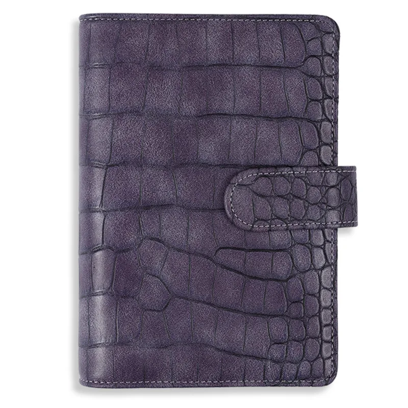 A6 New Crocodile Color 6 Ring Binder PU Clip-on Notebook Leather Loose Leaf Notebook Cover Notebooks Journal Stationery