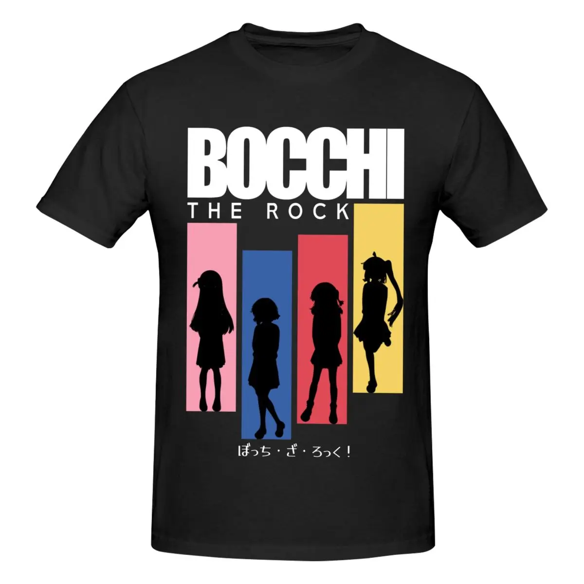 Men Bocchi The Rock Anime T Shirt Vintage Oversized Cotton Sleeve Custom Shirt Men