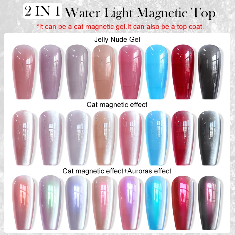 LILYCUTE 7 مللي ضوء الماء القط المغناطيسي معطف فوقي UV LED هلام نقع قبالة القط المغناطيسي تأثير وظيفة هلام طلاء الأظافر لتقوم بها بنفسك مانيكير