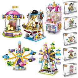 LOZ Blocks Amusement Park Building Bricks Bumper Cars Game Machine Model Corsair Fun Abyss Turbo Drop Toys for Girl Gift