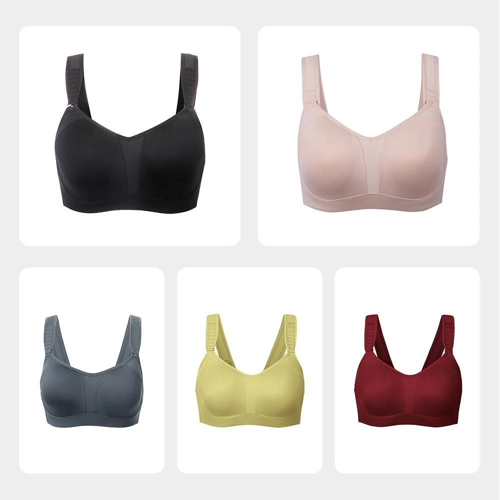 SYROKAN Women Bras Workout High Impact Full Support Underwire Padded Contour Plus Size Bra Underwear