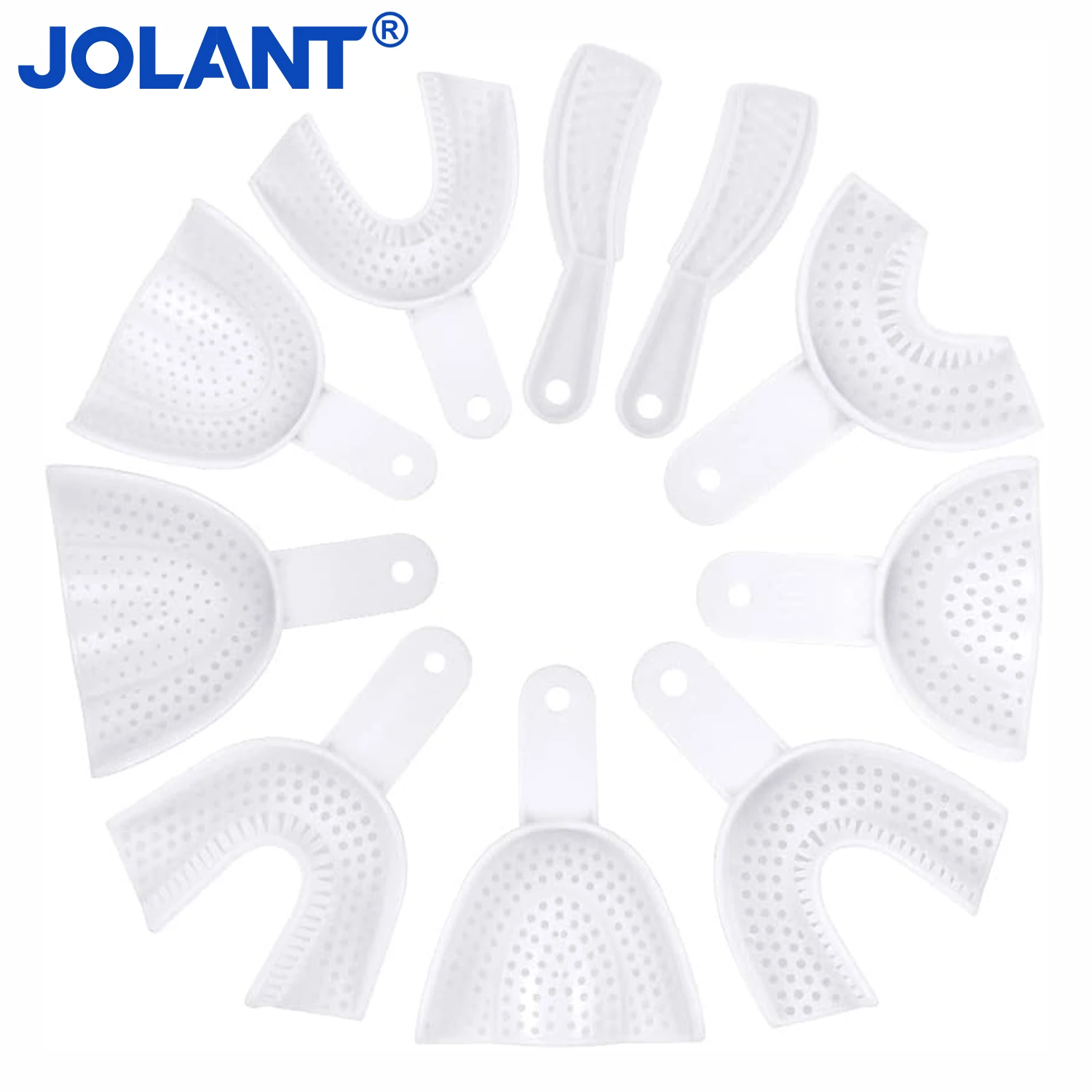 JOLANT Dental Impression Plastic Trays Without Mesh Tray Dentistry Lab Material Teeth Holder Trays Dentist Tools