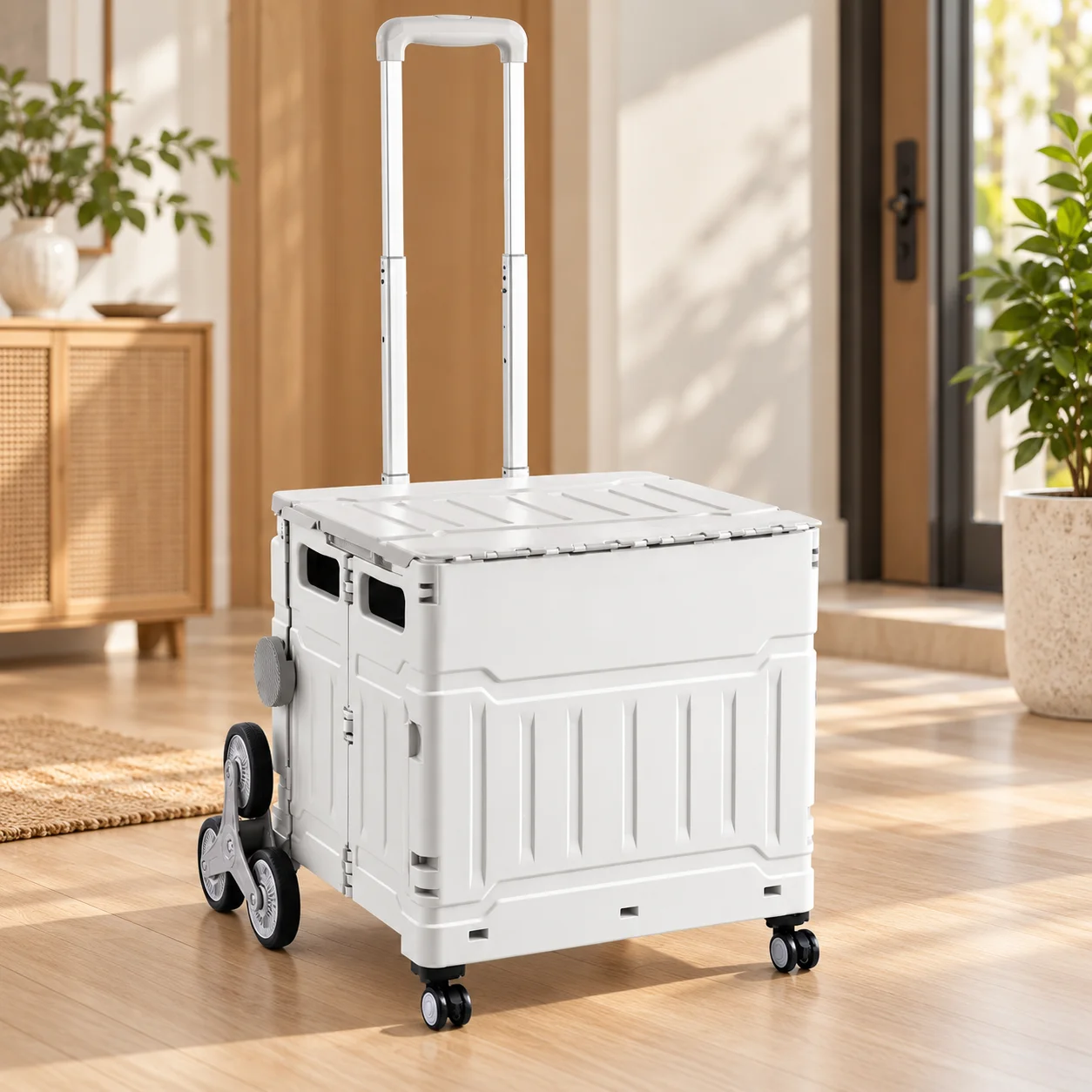 Foldable Shopping Cart Trolley Outdoor Utility Wagon Multifunctional Flatbed Cart Portable Sit On Grocery Pull Cart