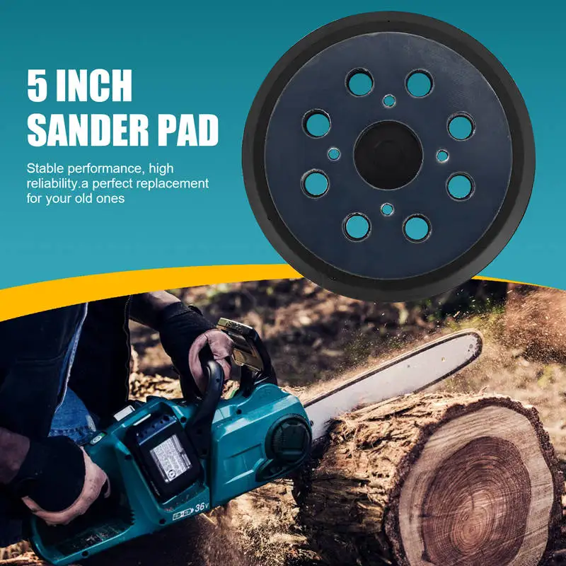 5 inch 8 Holes 125mm Hook Loop Sanding Backing Pad for Orbital Sander Disk Discs Backup Stick on Pad-A62I