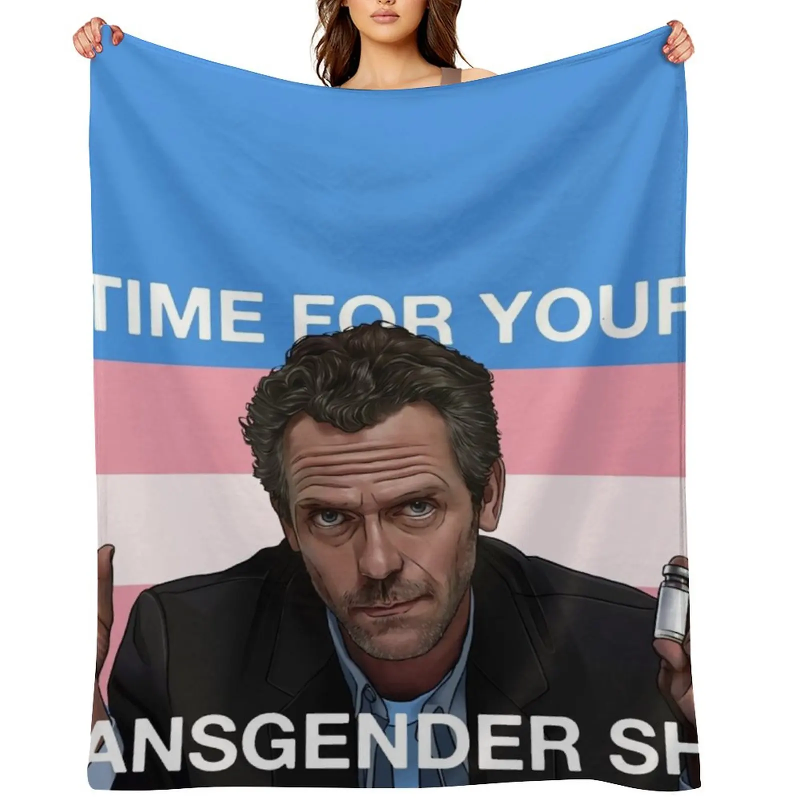 

Dr. House Trans Flag Throw Blanket decorative Shaggy For Decorative Sofa Blankets