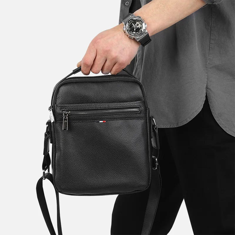 

Men's Business Casual Top-Grain Leather Crossbody Bag - Lightweight Commuter Bag with Multiple Pockets & Spacious Storage