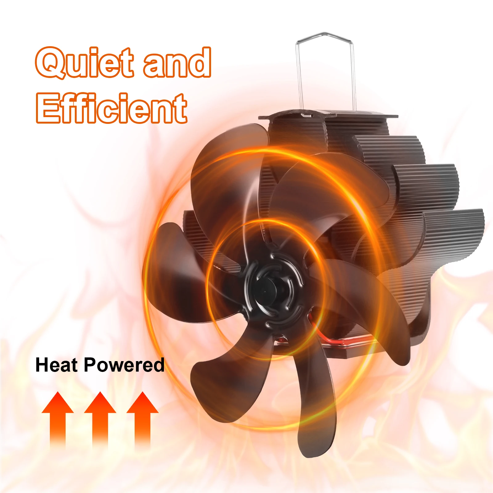 Stove Fan 6 Blades Magnetic Burner Log Burning Fire Eco-friendly Heat Powered for Wood/Log Burner/Fireplace Silent Operation