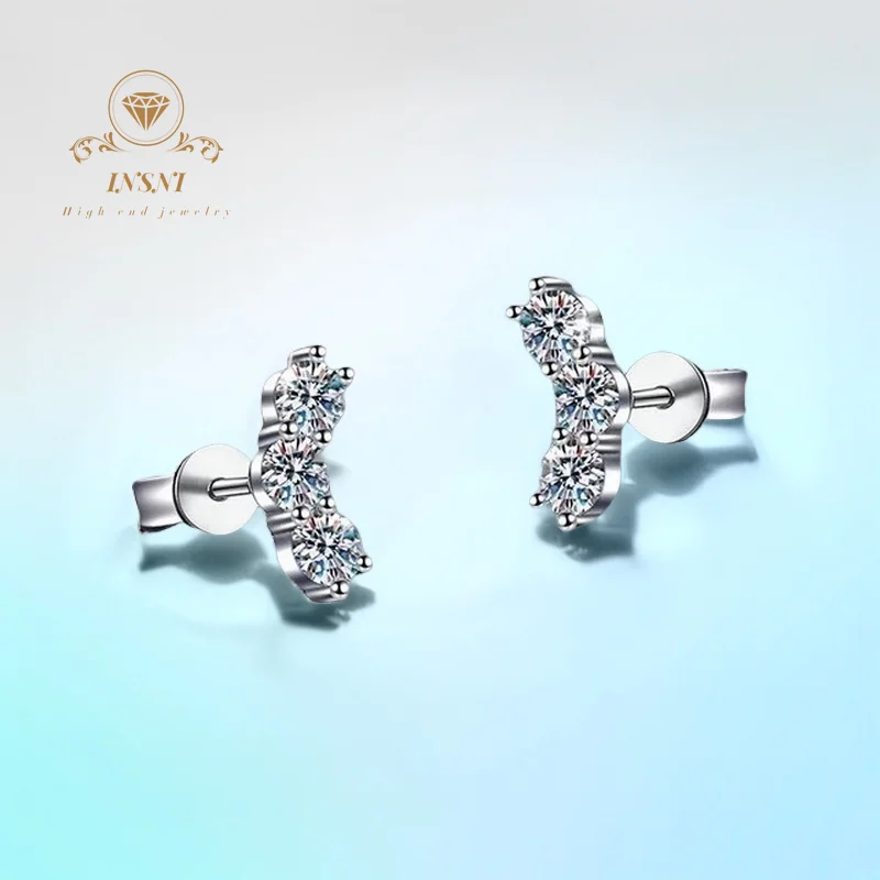 Pendientes de moissanita de Color D de 1 quilate, colgante de flor rosa S925, joyería para mujer con certificado GRA, regalo de San Valentín, caja de regalo gratis