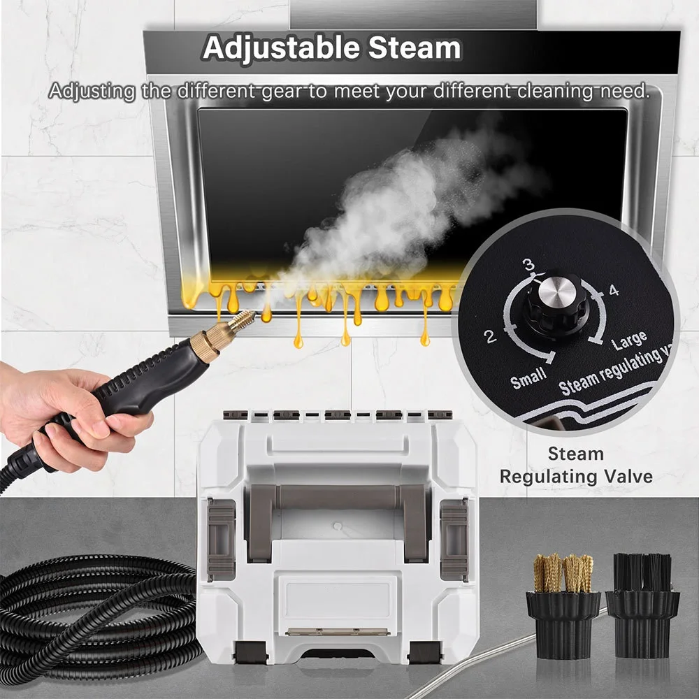 2500W Electric Steam Cleaner High Pressure Temperature Sterilization Steamer For Car Home Steam Gun