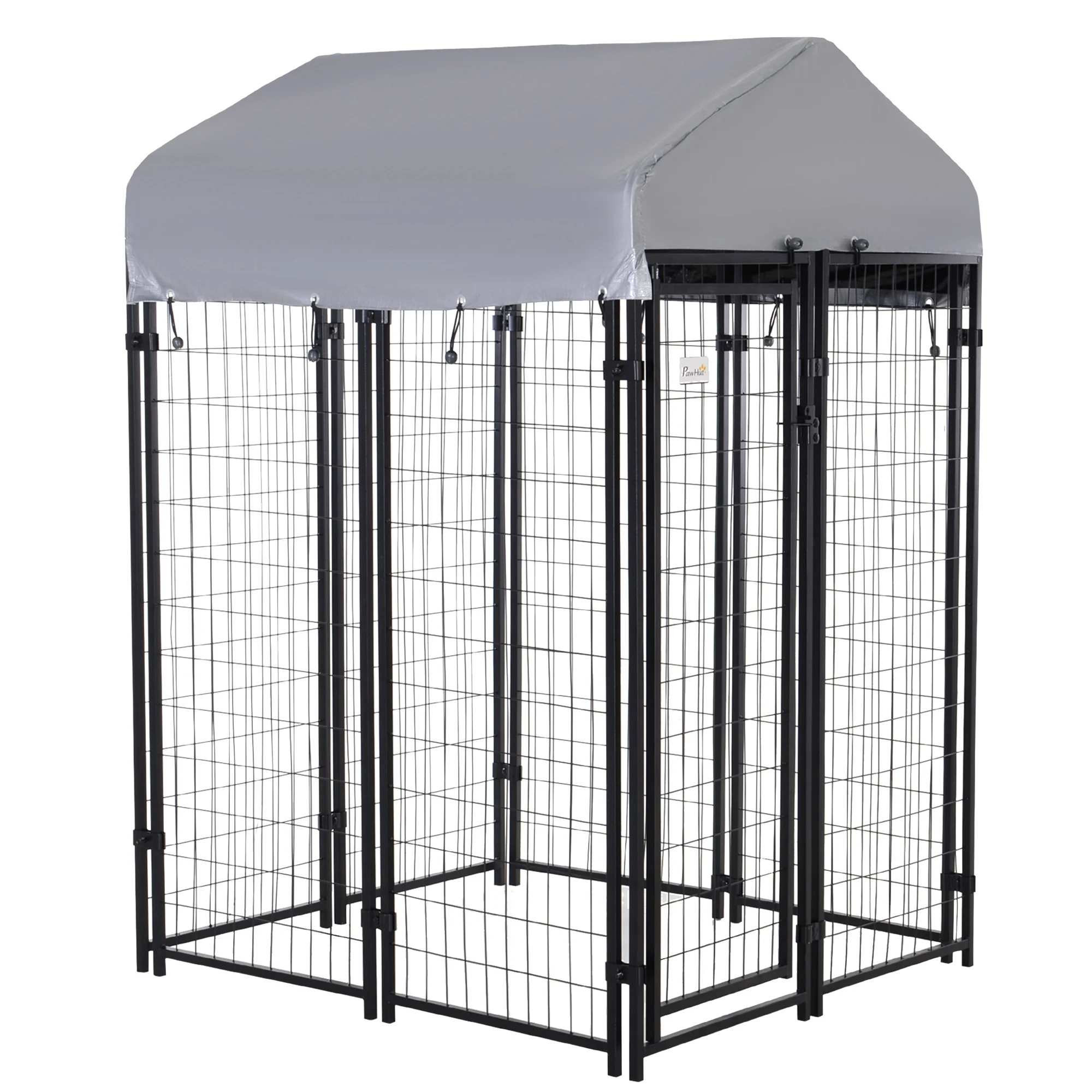 Dog Playpen Outdoor, Dog Kennel Dog Exercise Pen with Lockable Door, Water-resistant Canopy, for Small and Medium Dogs