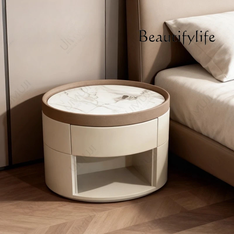 

Simple bedside table Master bedroom Italian bedside locker Minimalist modern villa model room Designer furniture