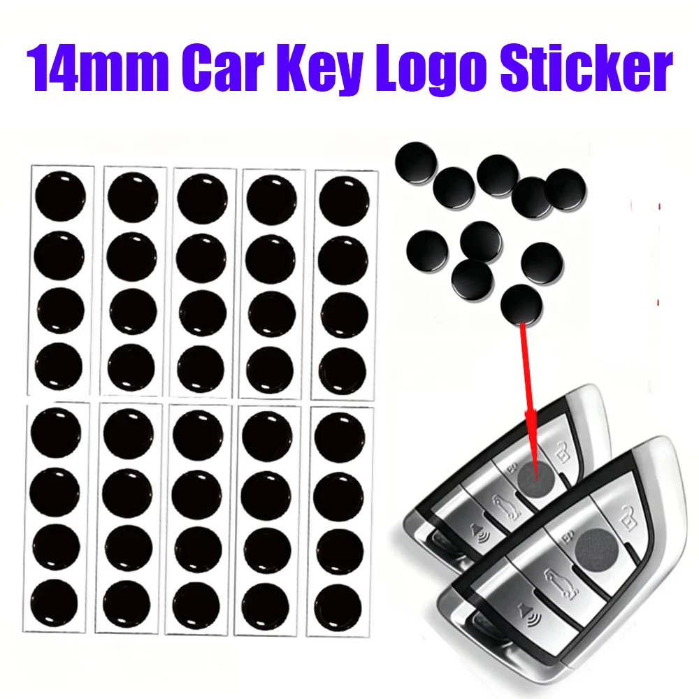 14mm Car Key Logo Sticker Crystal Epoxy Car Key DIY for Xhorse VVDI KD Remote Key Emblem Button Stickers for BMW F-ord Toy-ota